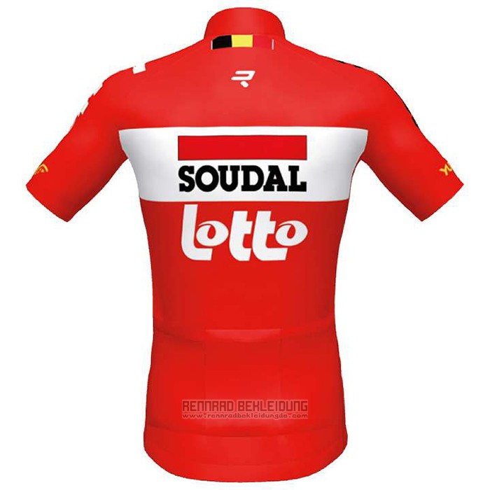 2020 Fahrradbekleidung Lotto Soudal Rot Trikot Kurzarm und Tragerhose - zum Schließen ins Bild klicken